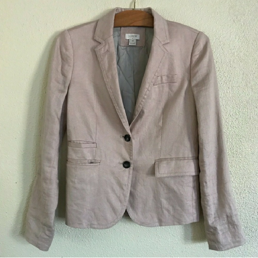 J.Crew blush linen schoolboy blazer